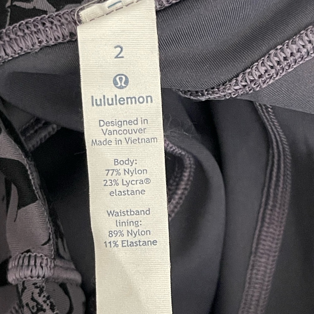 Lululemon All You Do Crop Legging Sz 2 High Rise Nulu Efflorescent Nebula Black - Picture 10 of 11